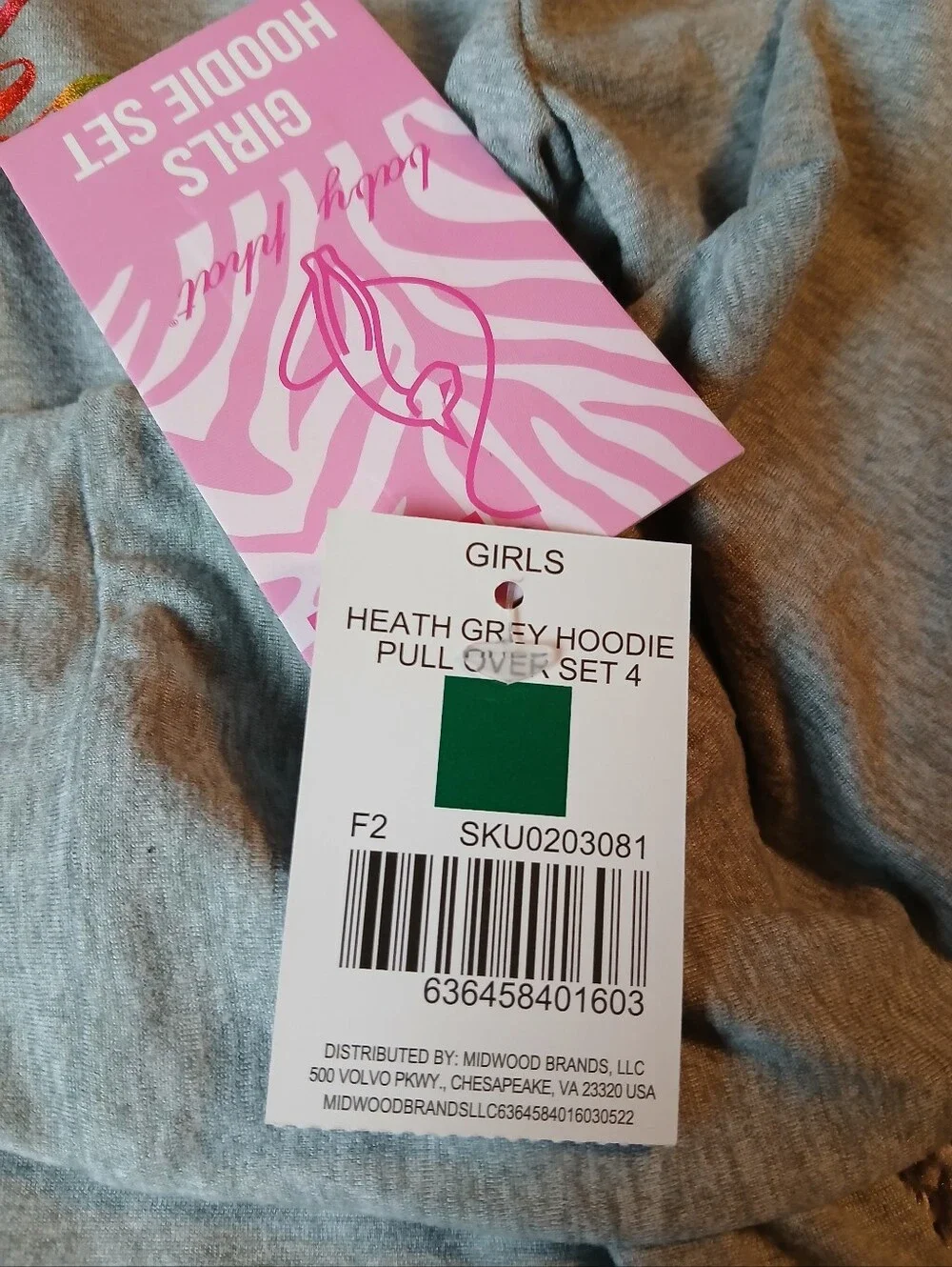 Baby Phat Girls NWT Gray Rainbow Logo Hoodie & Pink Zebra Leggings Set Size 5/6